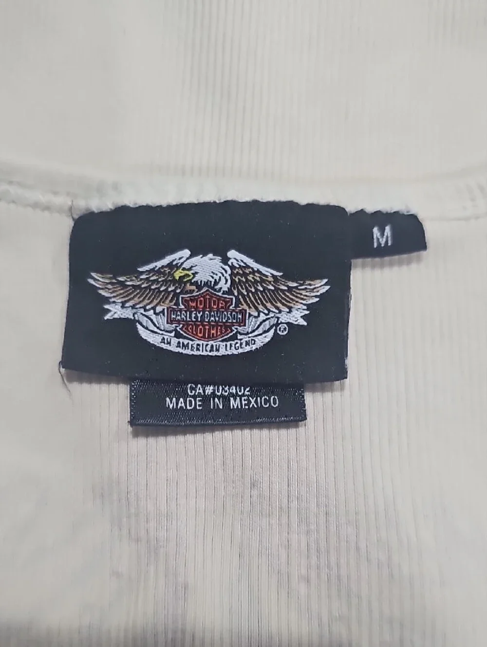 Harley-Davidson Cream Ribbed Tank with Winged Graphic